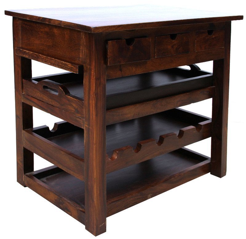 LocVille Boklova Bar Unit Table in Mahogany finish