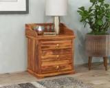 Loonart Solid Sheesham Wood / Rose Wood Bed Side Table For Living Room / Bed Room. Solid Wood Bedside Table