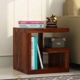 Loonart Solid Sheesham Wood Side Table For Living Room / Hotel / Cafe. Solid Wood Bedside Table