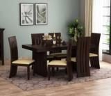 Loonart Solid Sheesham Wood Six Seater Dining Set For Dining Room/ Hotel | Solid Wood 6 Seater Dining Set