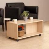 Lussomobily Engineered Wood Center Table With Wheels Open Storage Organizer For Living Room Engineered Wood Coffee Table