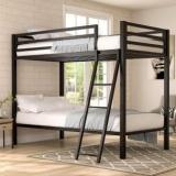 M S Creation Bunk Bed Twin Over Twin Size With Ladder Black. Metal Bunk Bed