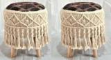 Macrame World Engineered Wood Standard Ottoman