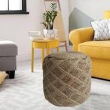 Macrame World Natural Fiber Cube Ottoman