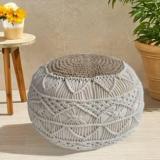 Macrame World Natural Fiber Standard Ottoman