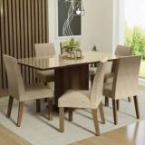 Madesa Dining Room Set Glass Alexis Engineered Wood 6 Seater Dining Set