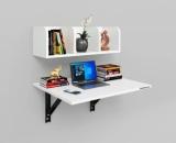 Madhuran Engineered Wood Wall Mounted Large Study Table Desk With Books Shelf Engineered Wood Study Table