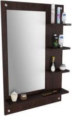 Madhuran Wall Mount Vanity Mirror with Shelves Engineered Wood Dressing Table