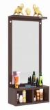 Mahaakaay frameless Rectangular Wall Dressing MirrorTable Storage Engineered Wood Wenge Engineered Wood Dressing Table