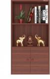 Mahaakaay Royal Engineered Wood Freestand Bookcase 3 Compartment With Door Almirah CW Engineered Wood Cupboard