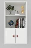 Mahaakaay Royal Engineered Wood Freestand Bookcase 3 Compartment With Door Almirah White Engineered Wood Cupboard