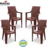 Maharaja Star for Home, Office | Comfortable | Arm Rest | Bearing Capacity up to 200 Kg Plastic Outdoor Chair