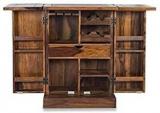 Mahimart And Handicrafts Assemble Sheesham Wood Stylish Bar Cabinet | Wine Rack | Bear Bar With Wine Glaas Storage Living Room Furniture Solid Wood Bar Cabinet