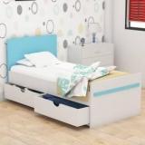 Malinaa Rancho Blue Kids Bed With Storage Solid Wood Single Bed