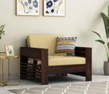 Mamata Wood Decor Sheesham Wood 3 Seater Wooden Sofa Set For Living Room Fabric 3 Seater Sofa Fabric 1 Seater Sofa