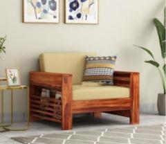 Mamata Wood Decor Sheesham Wood Single Seater Sofa Set with Cushions For Living Room Bedroom Home Fabric 1 Seater Sofa