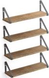 Mandu Floating Shelves, Home Decor Shelfs, Book Mounted Shelf, Storage Shelves For Kitchen And Pantry, Metal Floating Shelf Bracket Solid Wood Open Book Shelf