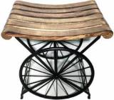 Manzees Beautiful Antique Look Handmade Wooden Wheel Shaped Stool | Table | Indoor Furnishing | Home Furniture Solid Wood Bedside Table