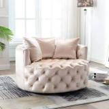 Manzees Premium Barrel Chair | Wings Chair | Rounded Shaped Sofa With 3 Cushion Fabric 1 Seater Sofa