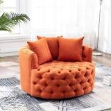 Manzees Premium Cuddle Chair | Cushion Sofa | Rounded Shaped Sofa With 3 Cushion Fabric 1 Seater Sofa