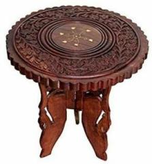 Manzees Wooden handicrafts Folding Round Shape Stool // Table for Kids Children Adult Round Shape Hand Carving Foldable for Living Room // Office Side Stool Side Table Solid Wood Side Table