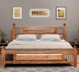 Meera Handicraft A Beautiful Sheesham Wood Bed For Bed Room /Guest Room /Hotel Solid Wood Solid Wood King Bed