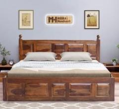 Meera Handicraft A beautiful sheesham wood bed For Bed Room /Guest Room /Hotel Solid Wood Solid Wood King Box Bed