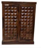 Meera Handicraft Handicraft Sheesham Wood Bar Cabinet With Wine Glass Storage Solid Wood Bar Cabinet