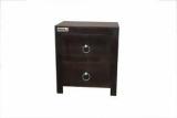 Meera Handicraft Sheesham Wood 2 Drawers Bedside End Table For Living Room | Walnut Finish Solid Wood Bedside Table