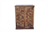 Meera Handicraft Sheesham Wood Counter Bar Cabinet Rack With Wine Glass Storage Solid Wood Bar Cabinet