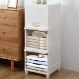 Mevigo 3 Door 3 Shelf Plastic Collapsible Cupboard PC Collapsible Wardrobe