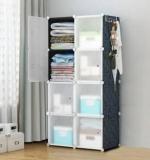 Mevigo 8 Door 8 Shelf Plastic Collapsible Cupboard PC Collapsible Wardrobe