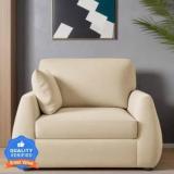 Mintwud From Pepperfry Indigo Fabric 1 Seater Sofa