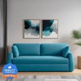 Mintwud From Pepperfry Indigo Fabric 3 Seater Sofa