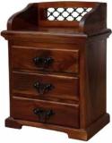 Mmr Furniture Wooden Bedside Table for Bedroom Side Table with 3 Drawers Storage Box Solid Wood Side Table