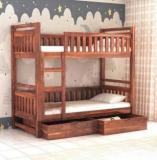 Modway Sheesham Wood Bunk Bed For Kids Room/Guest Room Solid Wood Bunk Bed