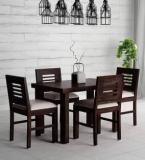 Moonwooden Dining Table Set With 4 Chair For Home Living Room Furniture Solid Wood 4 Seater Dining Set