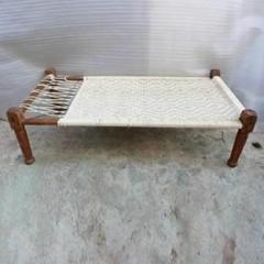 Mp Enterprises Indian Design Urban Manjhi Woven Natural Rope Charpai Solid Wood Single Bed