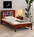 Mr Arts sheesham wood single size bed wooden single size bed for bedroom single cot Solid Wood Single Bed