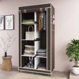 Ms Modstyle Portable Almirah Foldable Closet For Clothes 6 Shelves, 1 Side Pocket PP Collapsible Wardrobe