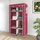 Ms Modstyle Portable Almirah Foldable Closet For Clothes 8 Shelves, 1 Side Pocket PP Collapsible Wardrobe