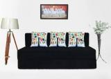 Msshah 3 Seater Chenille Fabric Washable Cover Sofa Cum Bed With 3 Cushions 3 Seater Double Foam Fold Out Sofa Cum Bed