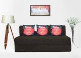 Msshah 5x6 Size Jute Fabric Washable Cover 3 Seater Double Foam Fold Out Sofa Cum Bed