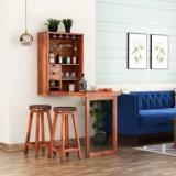 Mtank Modern Look Wall Bar Cabinet With Storage Drawre For Home & Bar Solid Wood Bar Cabinet