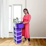 My International Purple Color 5 Layer Storage Drawer Organizer Plastic Free Standing Chest Of Drawers