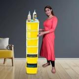 My International Yellow Color 6 Layer Storage Drawer Organizer Plastic Free Standing Chest Of Drawers