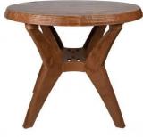 National Party Round Roma Plastic Dining Table, Teakwood Plastic 4 Seater Dining Table