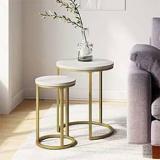 Navkar Exporters END TABLE MARBLE & METAL Metal Console Table