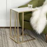 Navkar Exporters SIDE TABLE / END TABLE MARBLE & METAL S I Z E : 12*16*21 Metal Console Table