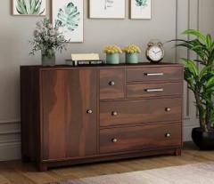 Navya Handicraft Solid Sheeshas Wooden Sideboard Storage Cabinet with 4 Drawers and 3 Shelf | Solid Wood Free Standing Sideboard